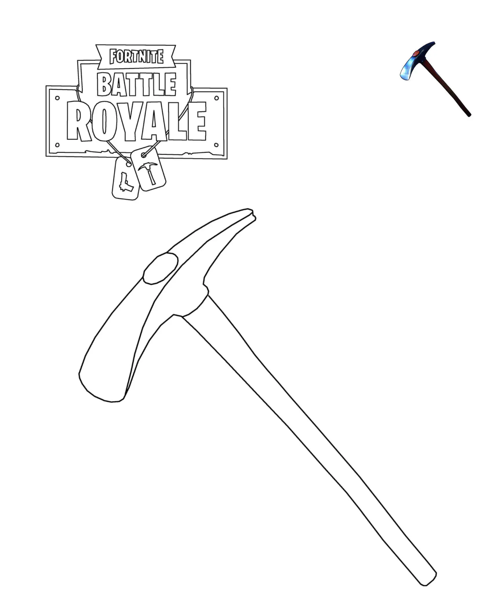Coloriage Default Pickaxe Fortnite - Fortnite à imprimer