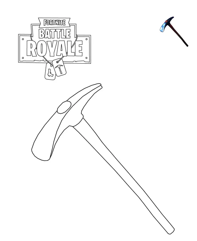 Coloriage Default Pickaxe Fortnite - Fortnite à imprimer