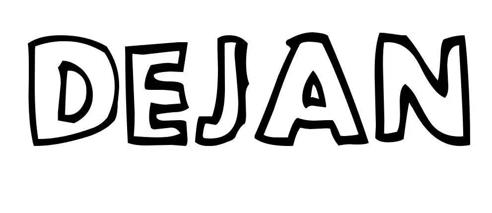 Coloriage Dejan - Prénom à imprimer