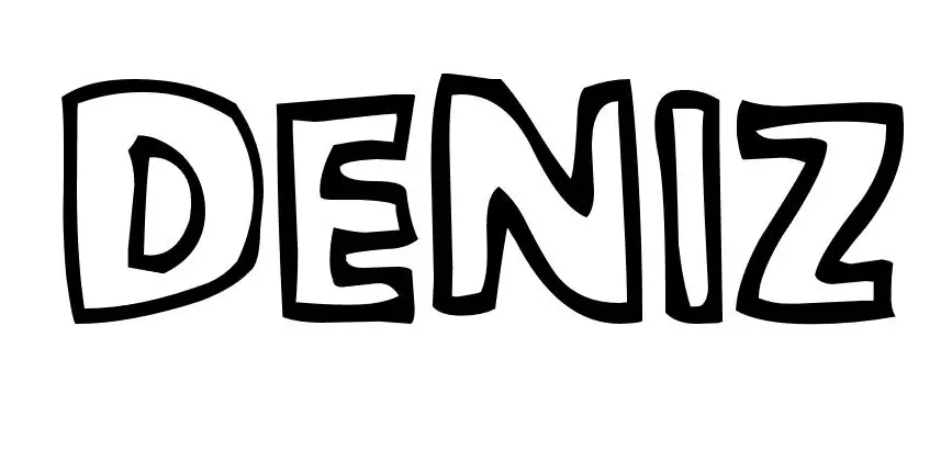 Coloriage Deniz - Prénom à imprimer