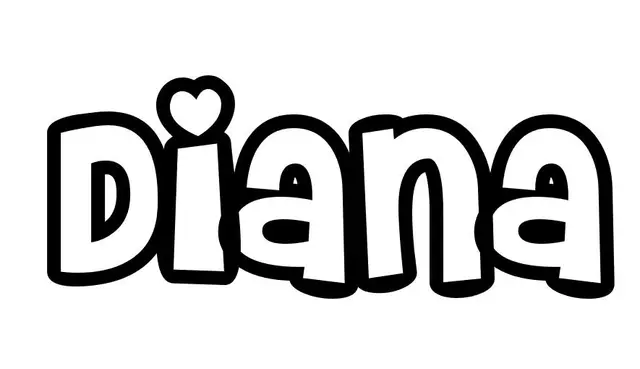 Coloriage Diana - Prénom à imprimer