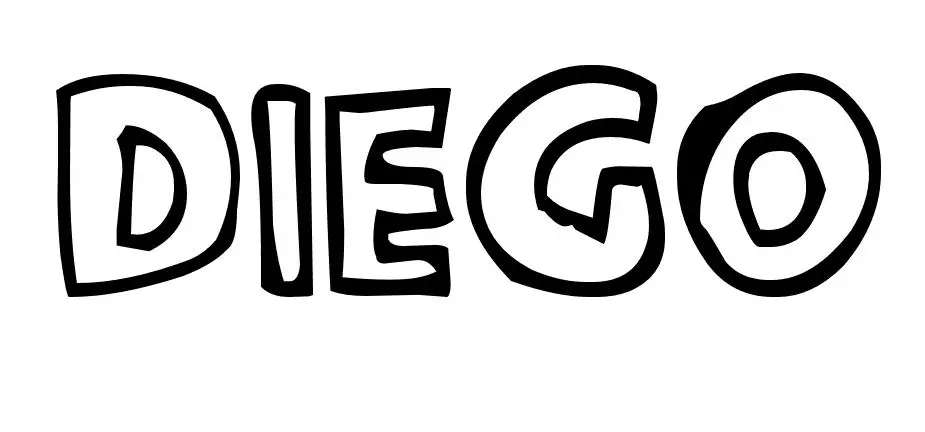 Coloriage Diego - Prénom à imprimer