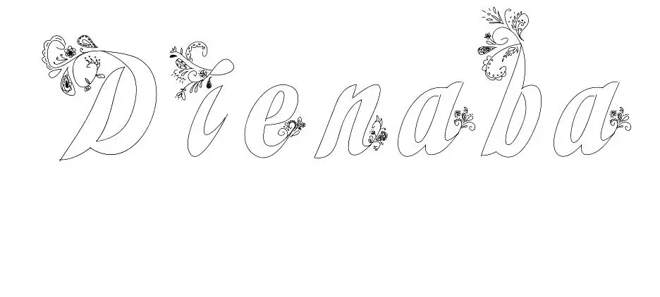 Coloriage Dienaba - Prénom à imprimer