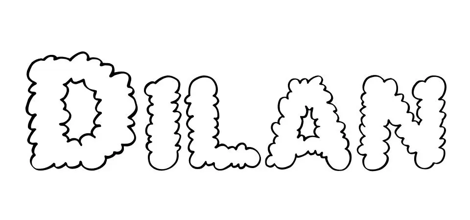 Coloriage Dilan - Prénom à imprimer