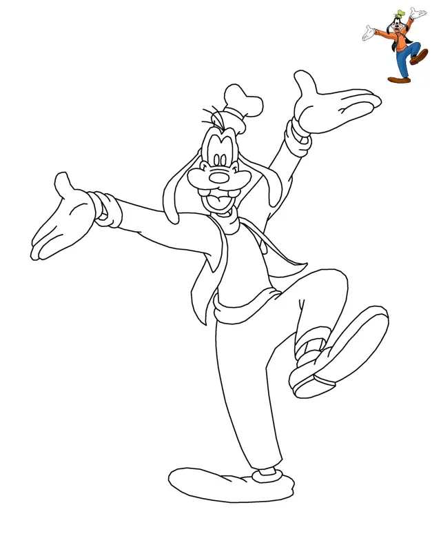 Coloriage Dingo Goofy Disney - Disney à imprimer