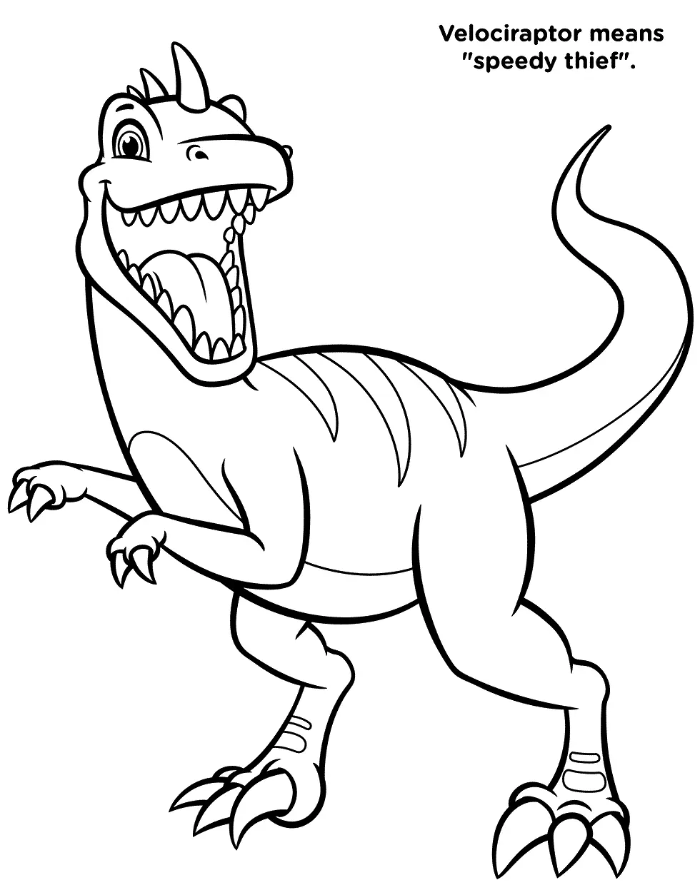Coloriage Velociraptor féroce en position d'attaque - Pat patrouille à imprimer