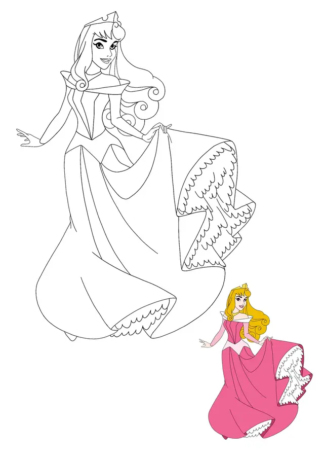 Coloriage Disney Princesse Aurora - Princesse à imprimer