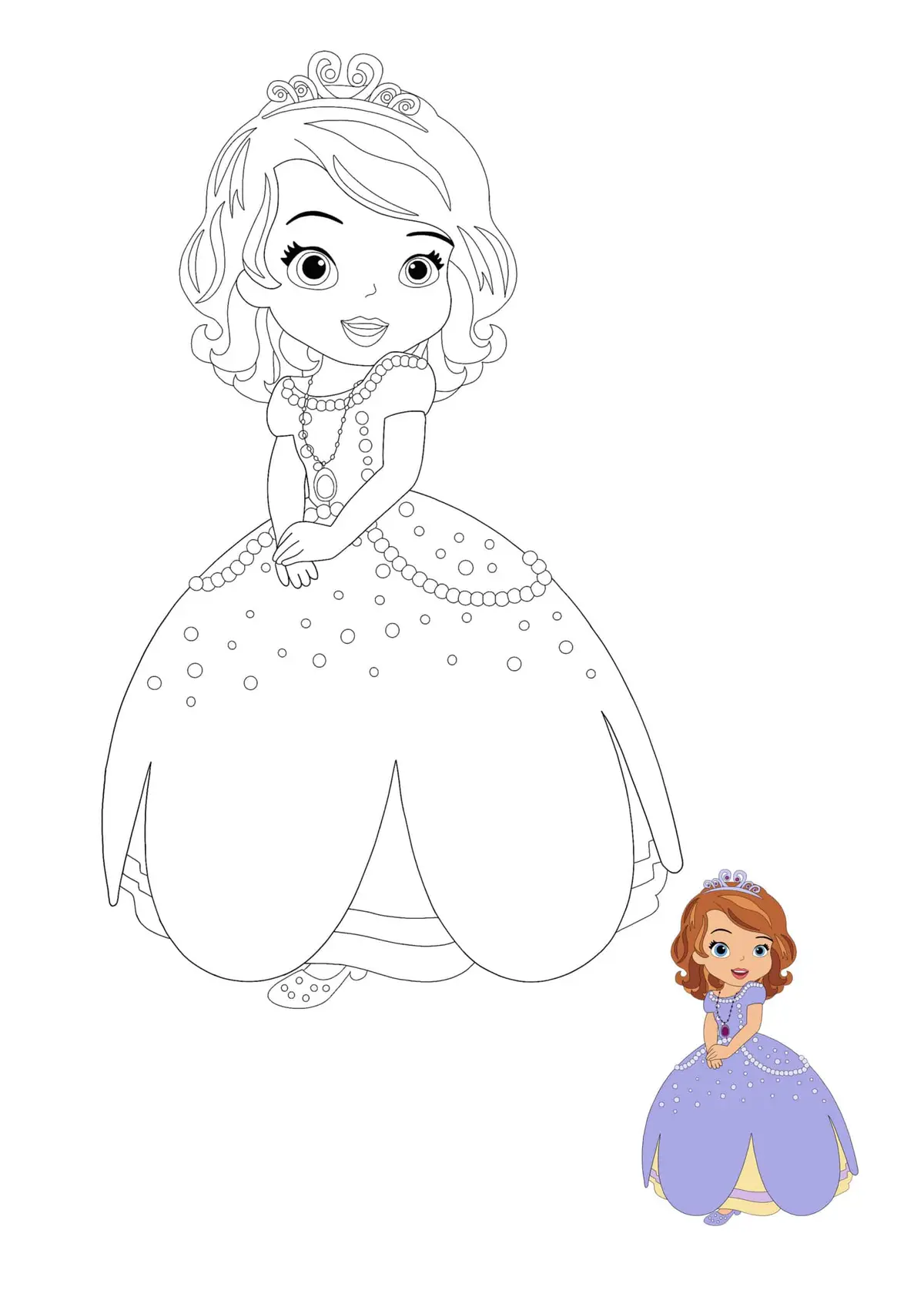 Coloriage Disney Princesse Sofia - Princesse à imprimer