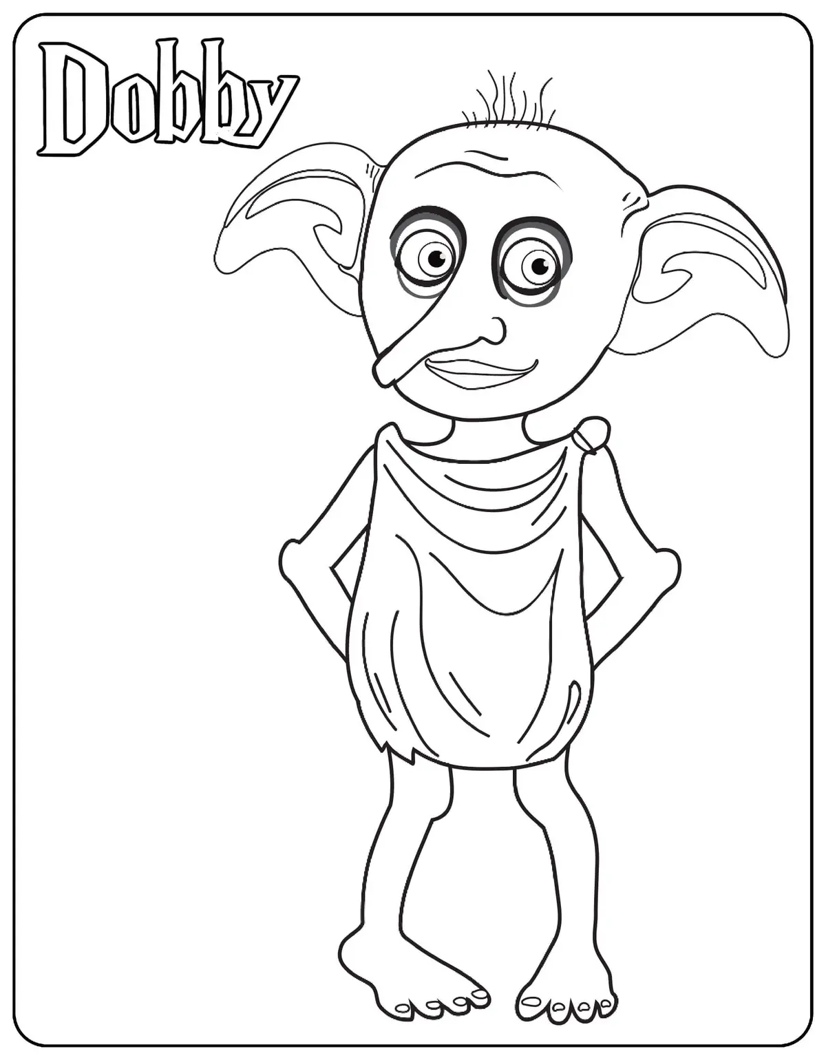 Coloriage Dobby - Harry potter à imprimer