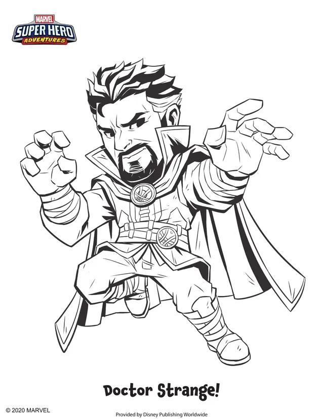 Coloriage Doctor Strange Marvel Super Héros - Marvel à imprimer