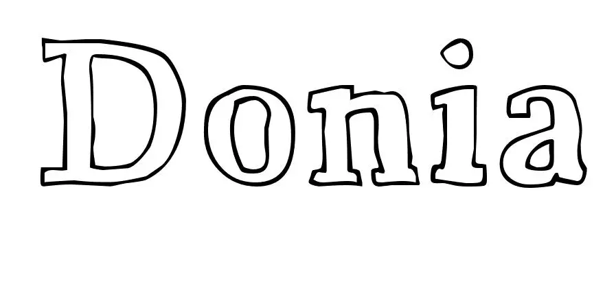 Coloriage Donia - Prénom à imprimer
