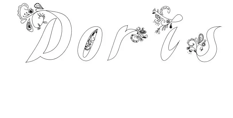 Coloriage Doris - Prénom à imprimer