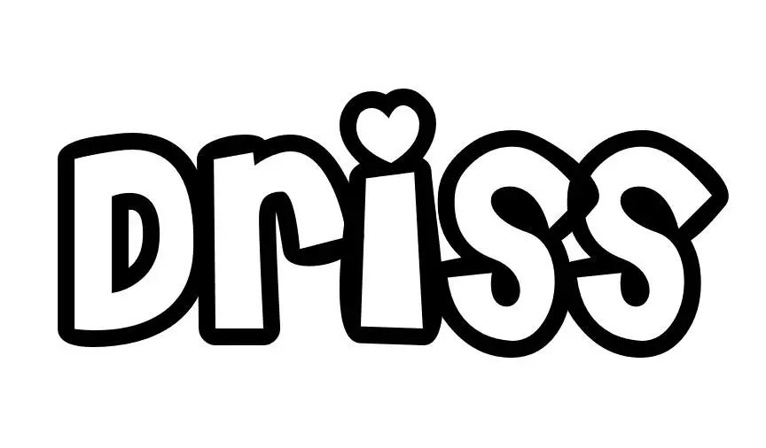 Coloriage Driss - Prénom à imprimer