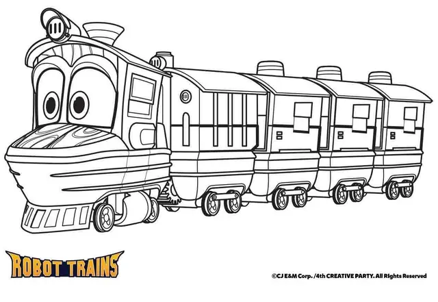 Coloriage Duck En Mode Train - Robot à imprimer