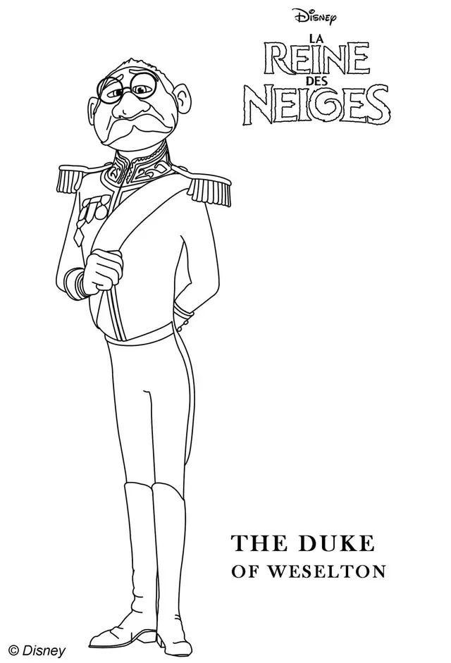 Coloriage Le Duc de Weselton face à Elsa - La Reine des neiges à imprimer
