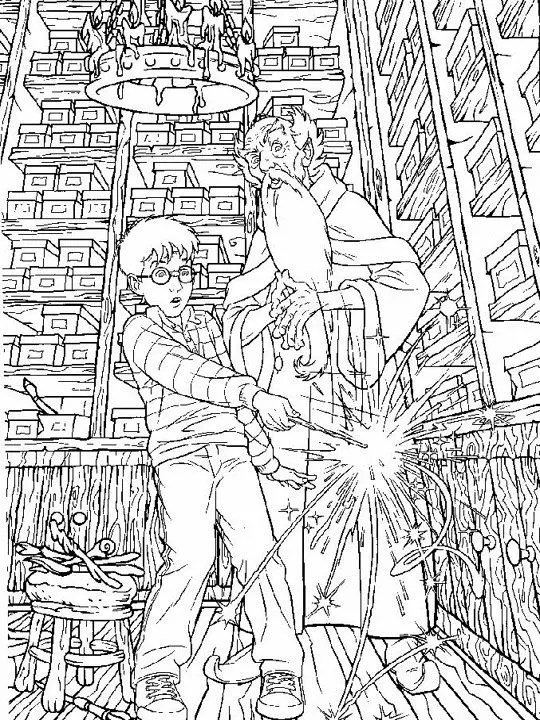 Coloriage Dumbledore Et Harry - Harry potter à imprimer