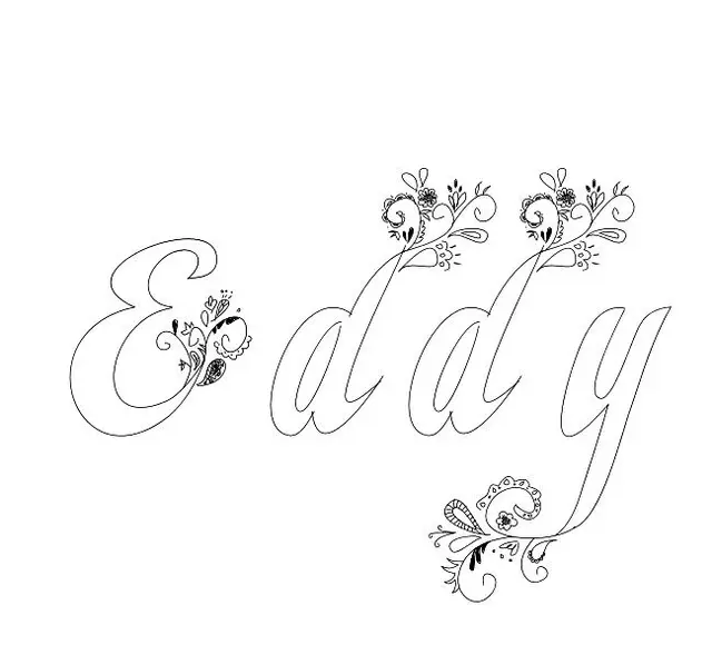 Coloriage Eddy - Prénom à imprimer