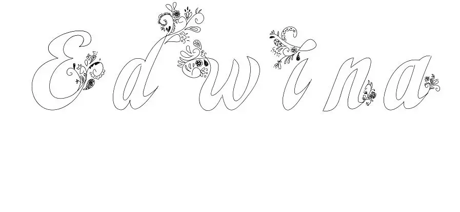 Coloriage Edwina - Prénom à imprimer