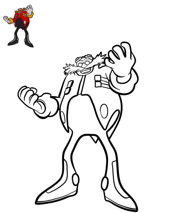 Eggman Dr. Ivo Robotnik coloring page to print