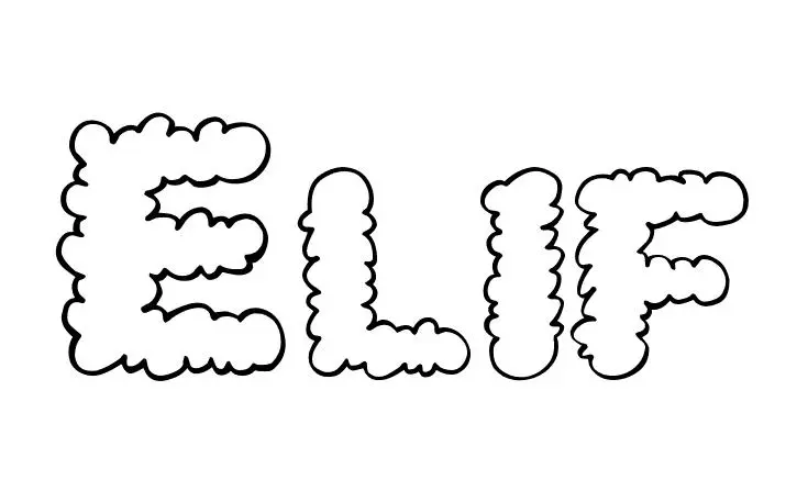 Coloriage Elif - Prénom à imprimer