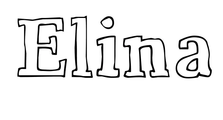 Coloriage Elina - Prénom à imprimer