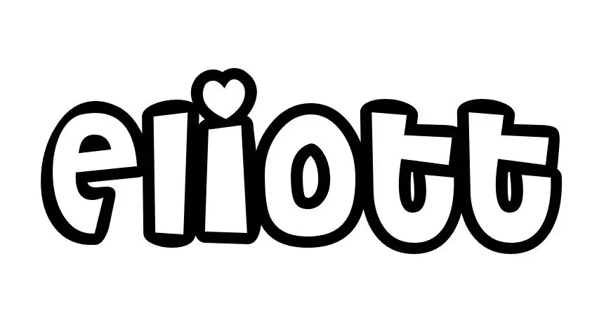 Coloriage Eliott - Prénom à imprimer