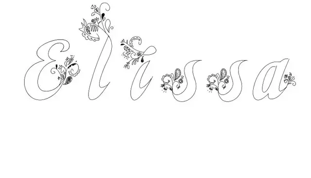 Coloriage Elissa - Prénom à imprimer