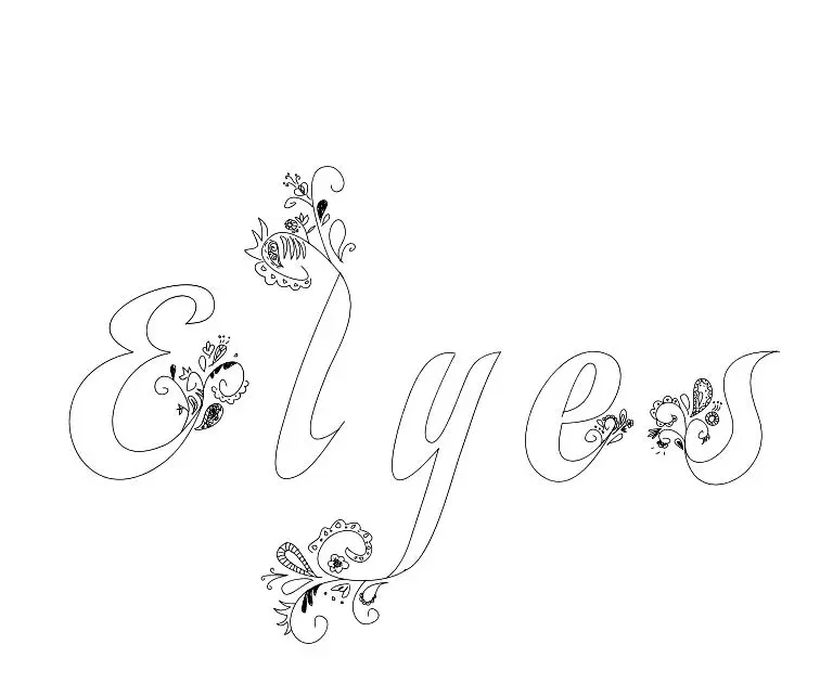 Coloriage Elyes - Prénom à imprimer