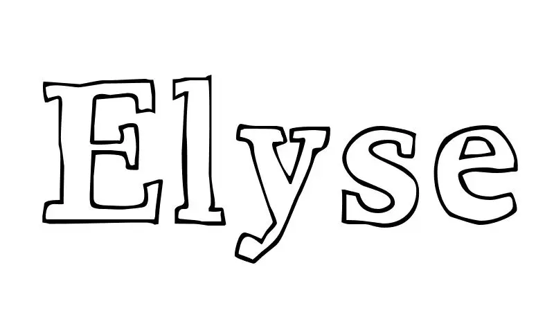 Coloriage Elyse - Prénom à imprimer