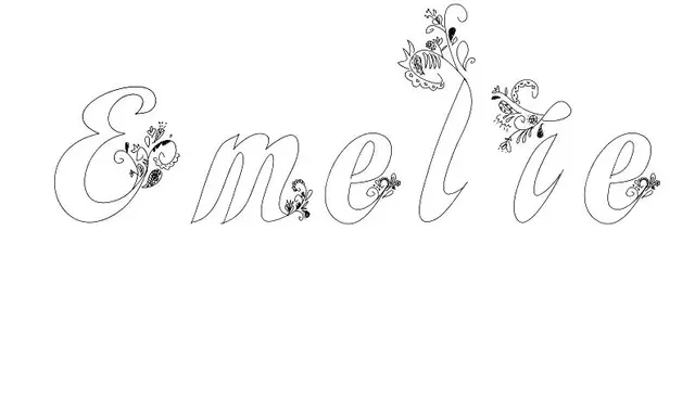 Coloriage Emelie - Prénom à imprimer