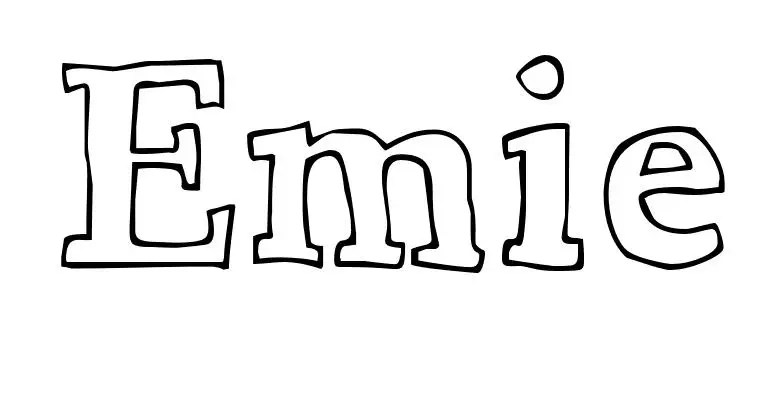 Coloriage Emie - Prénom à imprimer