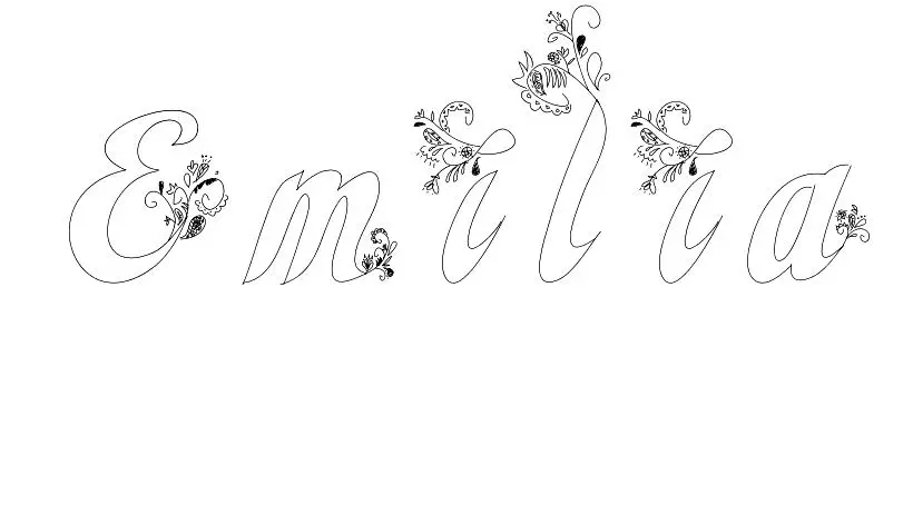 Coloriage Emilia - Prénom à imprimer