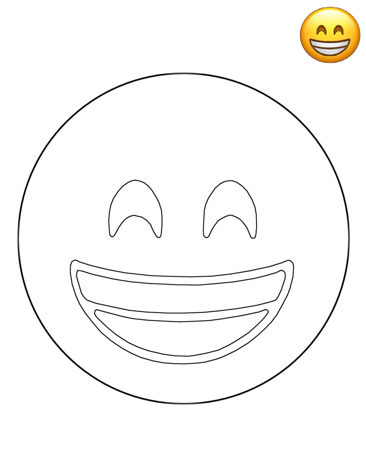 Disegno di Emoji Faccina Sorridente da stampare