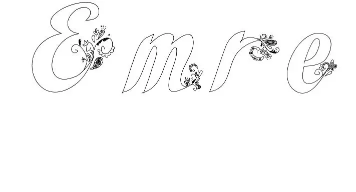 Coloriage Emre - Prénom à imprimer