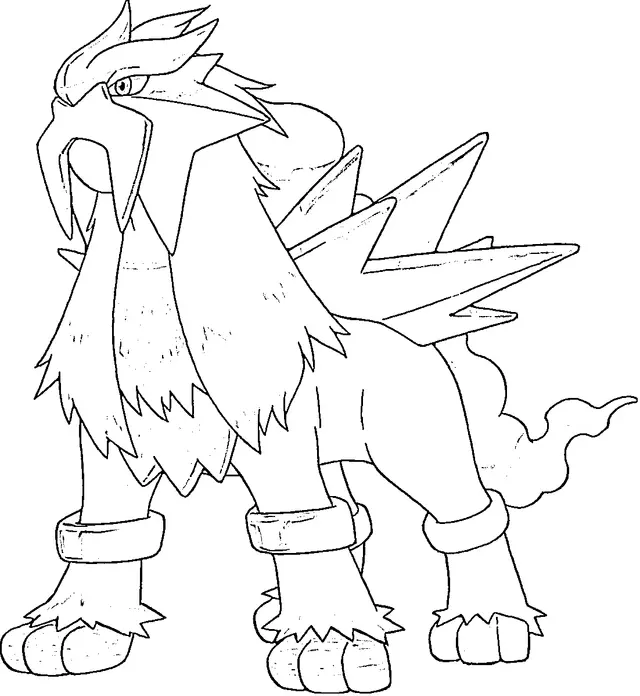 Entei Generation 2 coloring page to print