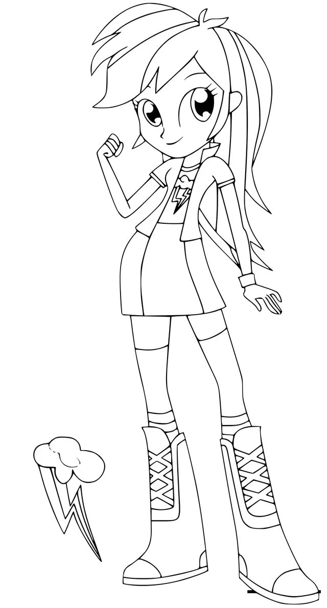 Ausmalbild Equestria Girls Rainbow Dash Ausmalbilder zum Ausdrucken