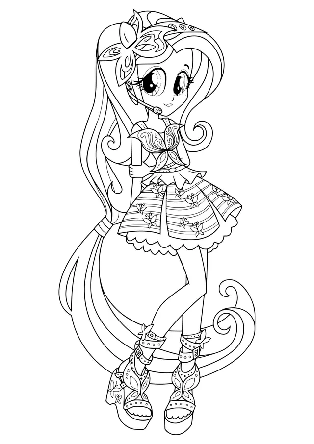 Ausmalbild Equestria Girls Rainbow Rocks zum Ausdrucken