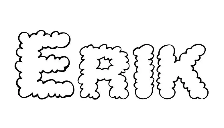 Coloriage Erik - Prénom à imprimer