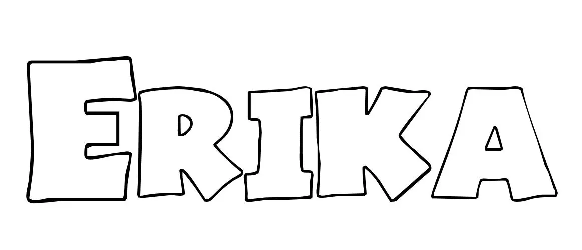 Coloriage Erika - Prénom à imprimer