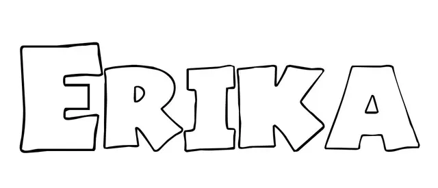 Coloriage Erika - Prénom à imprimer