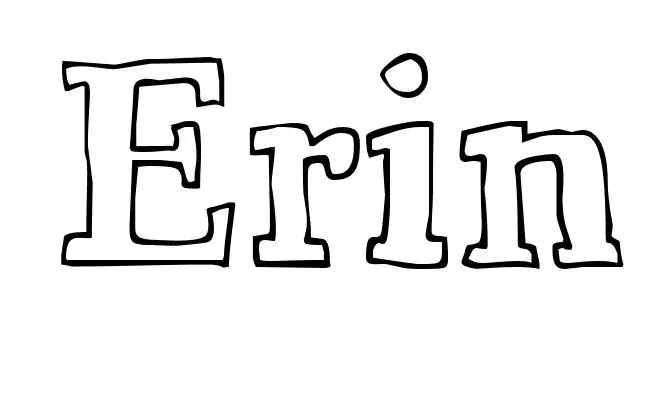 Coloriage Erin - Prénom à imprimer