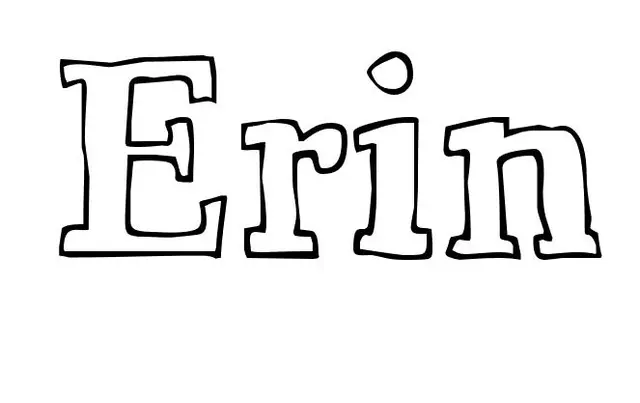 Coloriage Erin - Prénom à imprimer