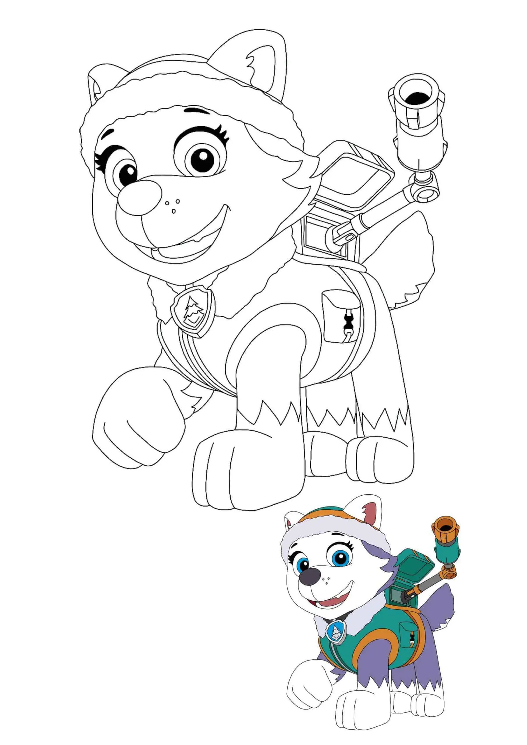 Coloriage Everest Souffleuse Neige - Paw patrol à imprimer
