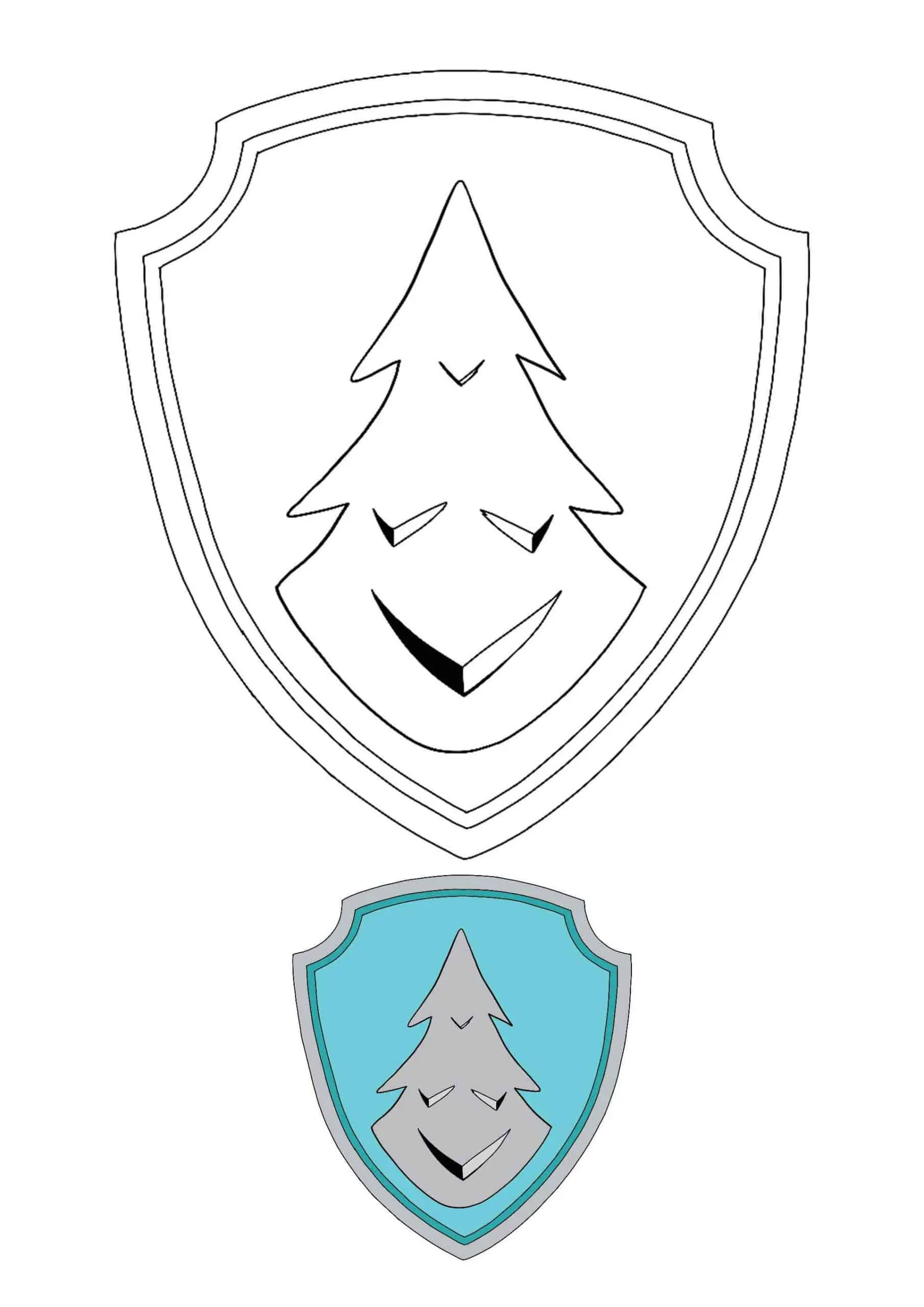 Coloriage Everest Tag Badge - Pat patrouille à imprimer