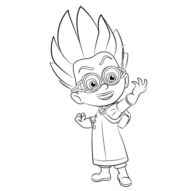 Coloriage Evil Young Mad Scientist De Pyjamasques - Pyjamasques à imprimer