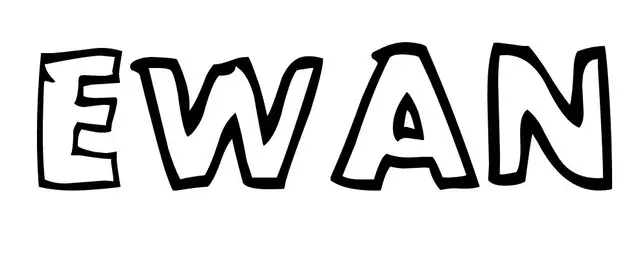 Coloriage Ewan - Prénom à imprimer
