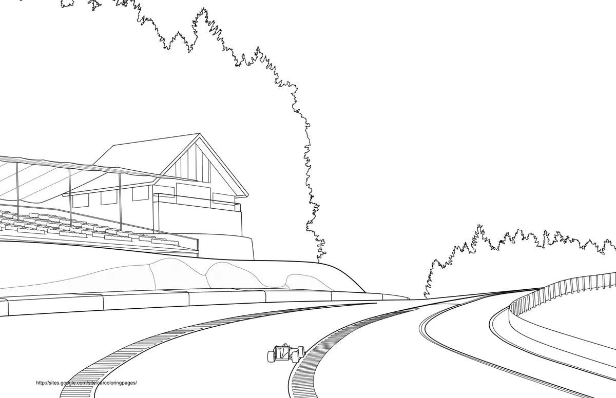 Coloriage F1 Car Circuit - Voiture à imprimer