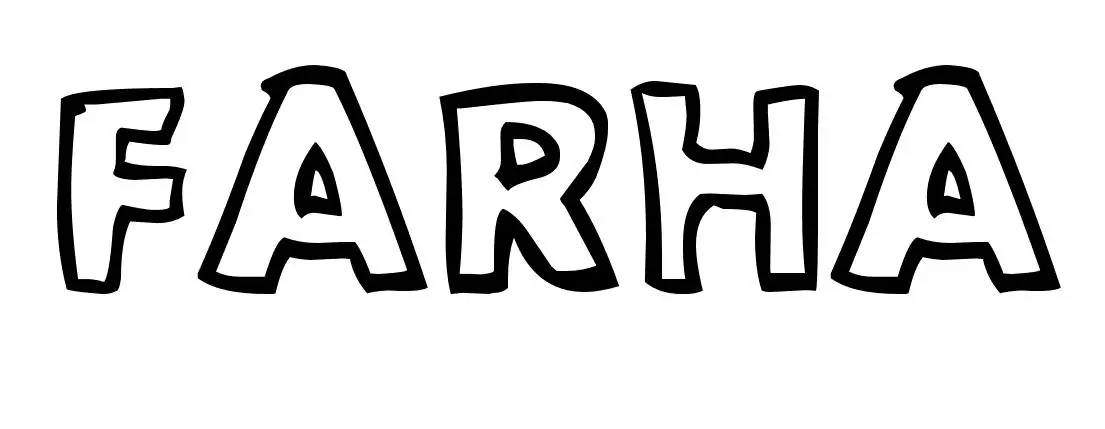 Coloriage Farha - Prénom à imprimer