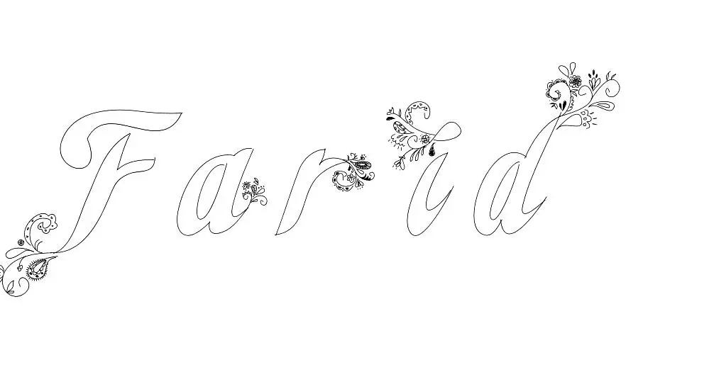 Coloriage Farid - Prénom à imprimer