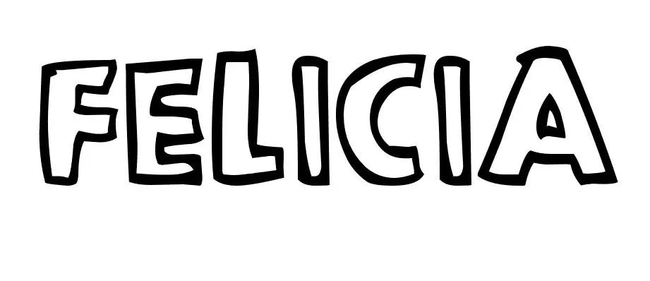 Coloriage Felicia - Prénom à imprimer